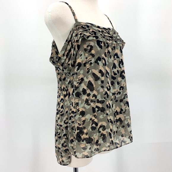 Cabi Tiered Top # 5360, Camo Print Off-the-Shoulder Layered Tank Top, Small - Picture 12 of 17
